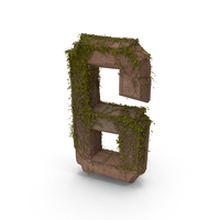 Ancient Stone with Ivy Number 6 PNG & PSD Images