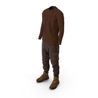 Mens Pants Pullover And Boots Brown PNG & PSD Images