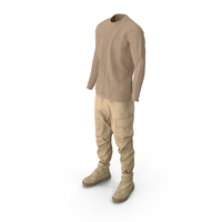 Mens Pants Pullover With Boots Beige PNG & PSD Images