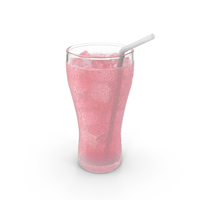 Soda Pink Lemonade with Droplets PNG & PSD Images