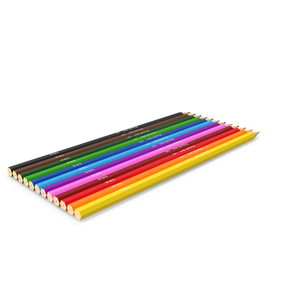 Colored Pencils Low Poly PNG & PSD Images