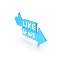 Like And Share Blue Web Icon PNG & PSD Images