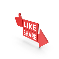 Like And Share Red Web Icon PNG & PSD Images