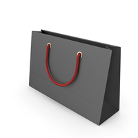 Black Packaging Bag with Red Handles PNG & PSD Images