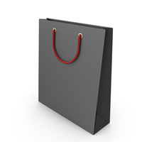 Black Packaging Bag with Red Handles PNG & PSD Images