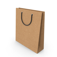 Craft Packaging Bag with Black Handles PNG & PSD Images