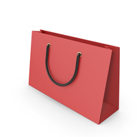 Red Packaging Bag with Black Handles PNG & PSD Images