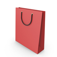 Red Packaging Bag with Black Handles PNG & PSD Images