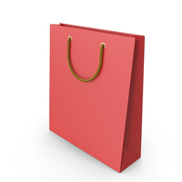 Red Packaging Bag with Gold Handles PNG & PSD Images