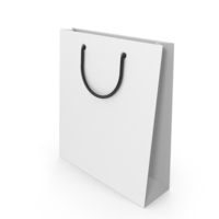 White Packaging Bag with Black Handles PNG & PSD Images