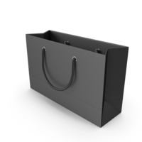 Black Shopping Bag with Black Handles PNG & PSD Images