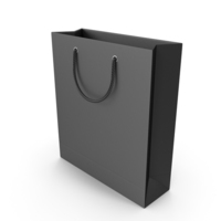 Black Shopping Bag with Black Handles PNG & PSD Images