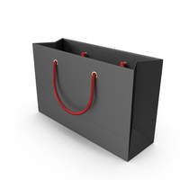 Black Shopping Bag with Red Handles PNG & PSD Images