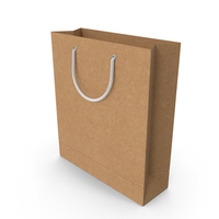 Craft Shopping Bag with White Handles PNG & PSD Images