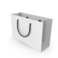 White Shopping Bag with Black Handles 1 PNG & PSD Images