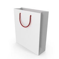 White Shopping Bag with Red Handles PNG & PSD Images