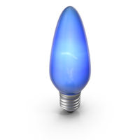 Pointy Lightbulb Blue Turned On PNG & PSD Images