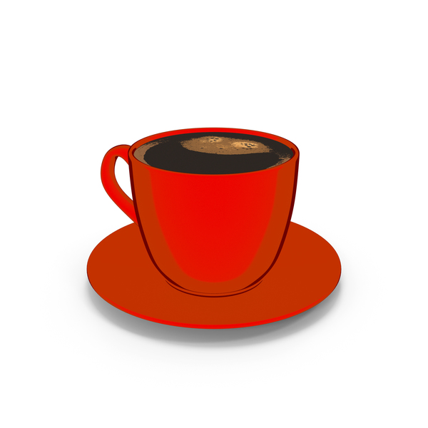 Coffee Cup Small with Plate Red Cartoon PNG Images & PSDs for Download