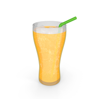 Orange Soda Cartoon with Bubbles PNG & PSD Images
