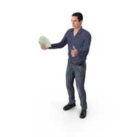 Casual Man James Holding Cash PNG & PSD Images