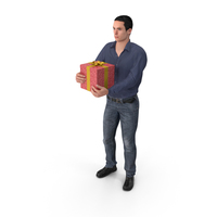 Casual Man James Holding Gift PNG & PSD Images