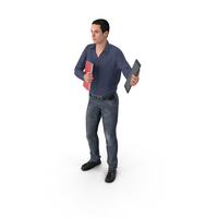 Casual Man James Holding Books And Tablet PNG & PSD Images