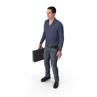 Casual Man James Holding Briefcase PNG & PSD Images