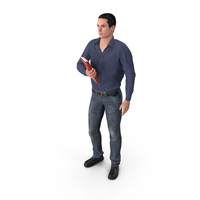 Casual Man James Holding Books PNG & PSD Images