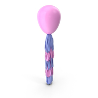 Pink Balloon with Blue and Pink Tassel Garland PNG & PSD Images
