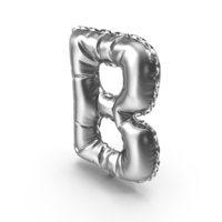 Silver Balloon Letter B PNG & PSD Images