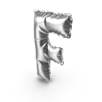 Silver Balloon Letter F PNG & PSD Images