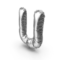 Silver Balloon Letter U PNG & PSD Images