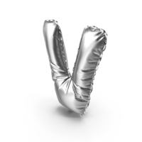 Silver Balloon Letter V PNG & PSD Images