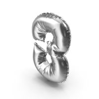 Silver Balloon Number 3 PNG & PSD Images