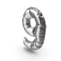 Silver Balloon Number 9 PNG & PSD Images