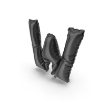Black Balloon Letter W PNG & PSD Images