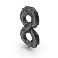Black Balloon Number 8 PNG & PSD Images