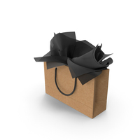 Craft Shopping Bag with Black Gift Paper PNG & PSD Images