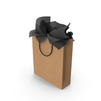 Craft Shopping Bag with Black Gift Paper PNG & PSD Images