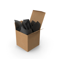 Craft Square Packaging Box with Black Gift Paper PNG & PSD Images
