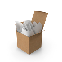 Craft Square Packaging Box with White Gift Paper PNG & PSD Images