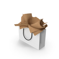Shopping Bag with Craft Gift Paper PNG & PSD Images