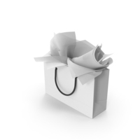 Shopping Bag with White Gift Paper PNG & PSD Images