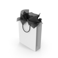 Shopping Bag with Black Gift Paper PNG & PSD Images
