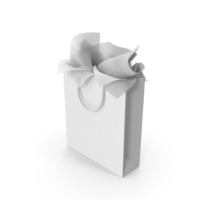 Shopping Bag with White Gift Paper PNG & PSD Images