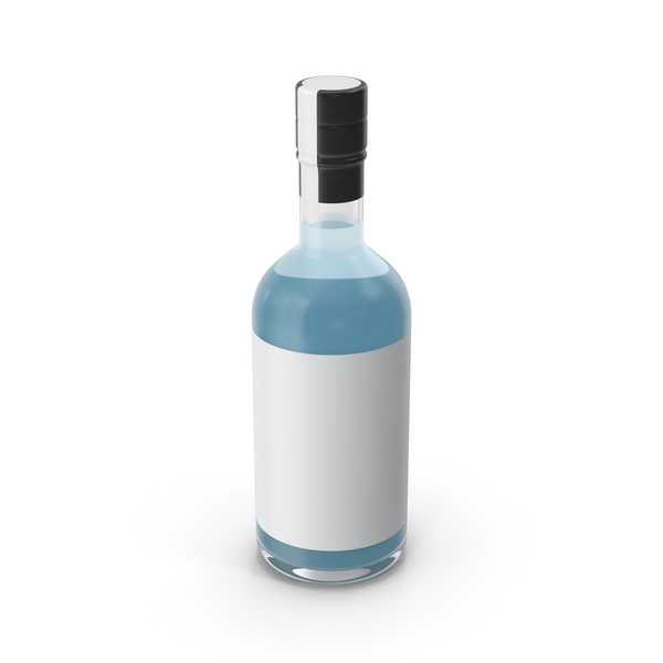 Blue Dry Gin Bottle PNG & PSD Images
