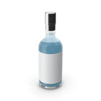Blue Dry Gin Bottle PNG & PSD Images