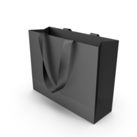 Black Bag with Black Ribbon Handles PNG & PSD Images