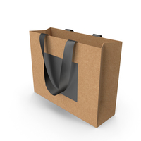 Craft and Black Packaging Bag with Black Tape Handles PNG & PSD Images