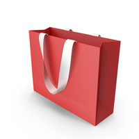 Red Packaging Bag with White Tape Handles PNG & PSD Images